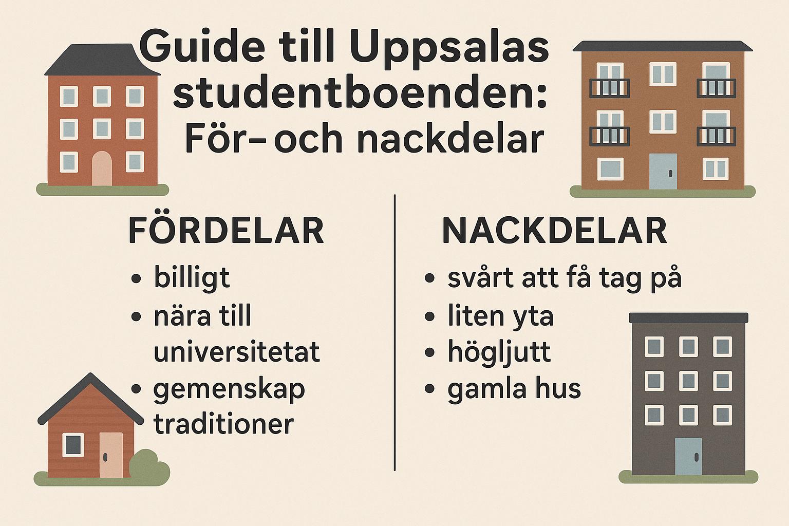 Guide till Uppsalas studentboenden: För- och nackdelar